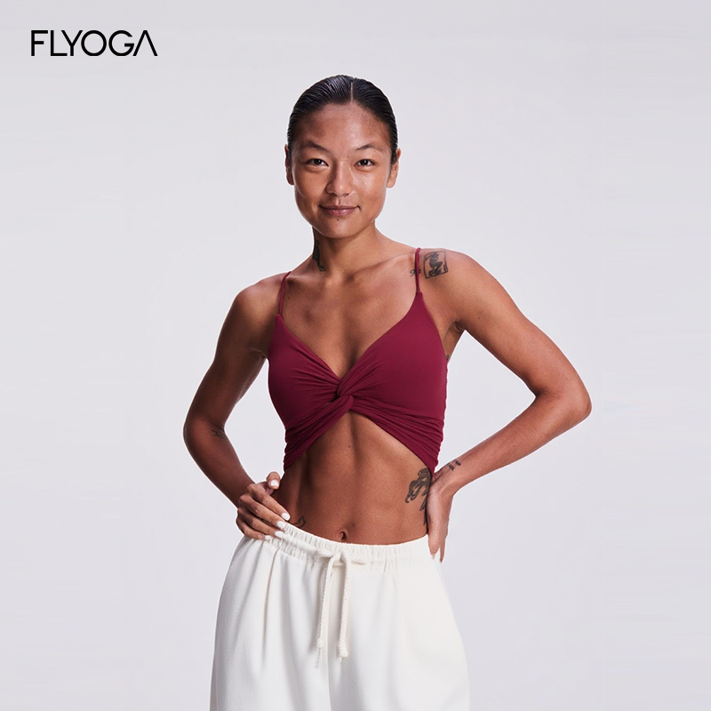 飞蓝云丝系列扭结BRA瑜伽健身普拉提运动短背心53108