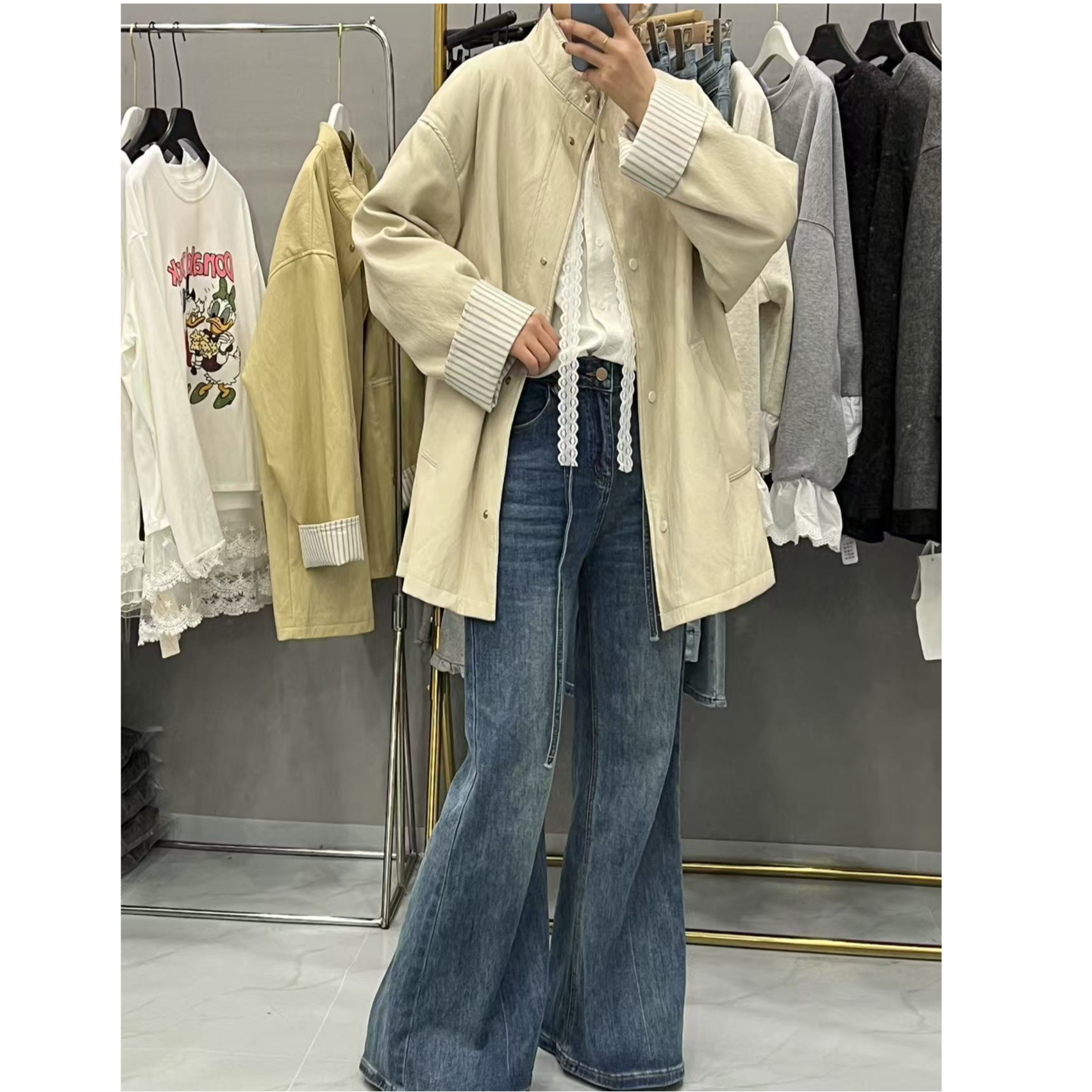 2025新款立领单排扣设计感高级感中长款皮衣外套女女款