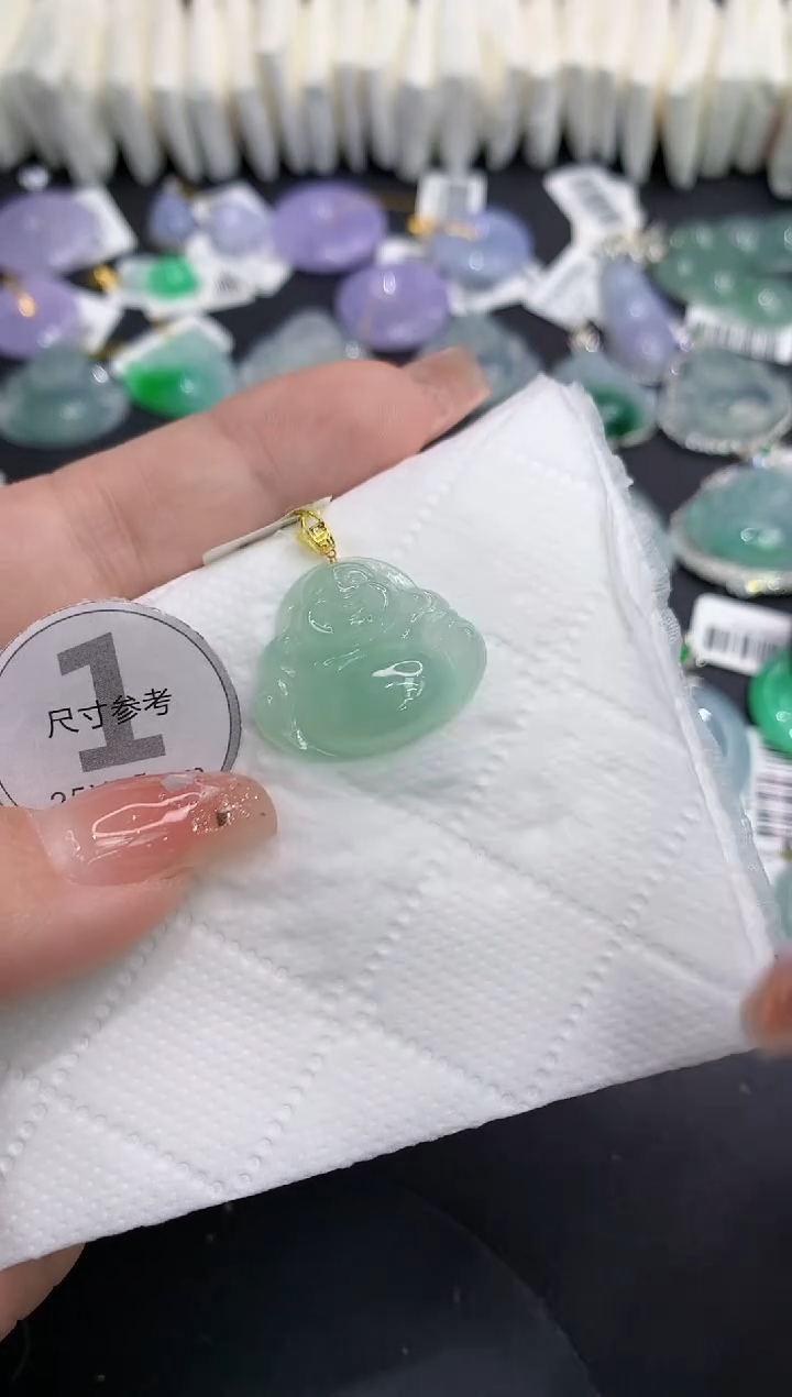 吊坠(不含链)18K金镶嵌翡翠11111111111111