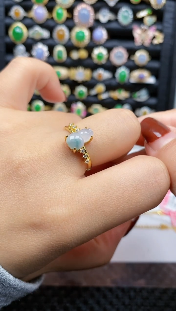 银S925镶嵌戒指翡翠106