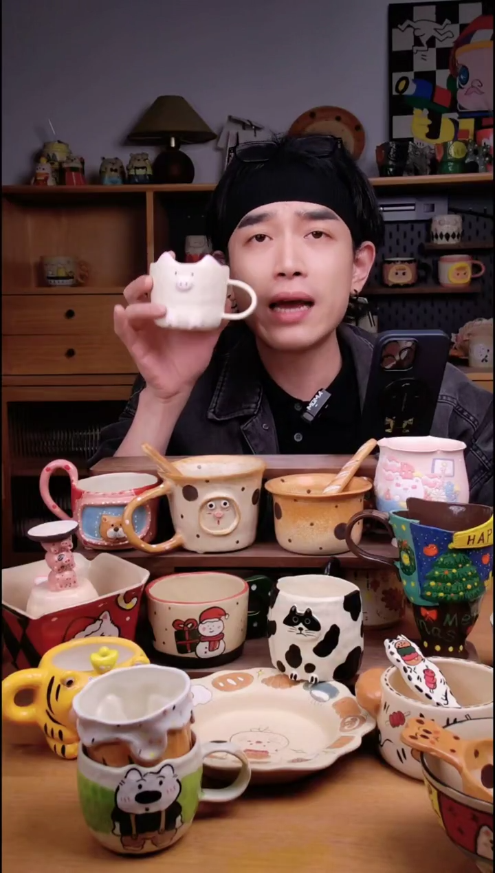 杯子陶景德镇可爱设计师款陶瓷