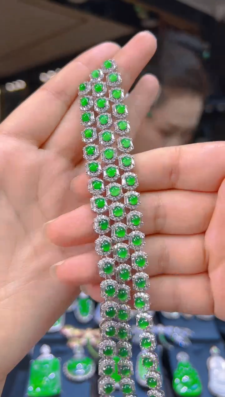 银S925镶嵌手链翡翠086（多样性发其一）