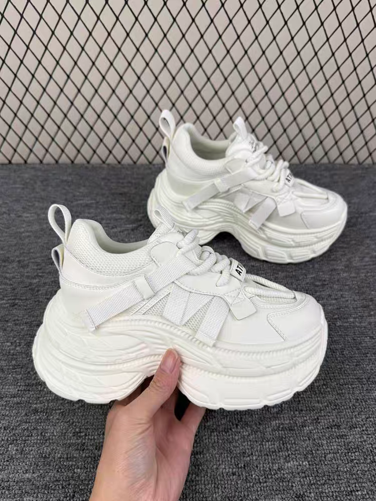 2025春季新款增高8CM巴黎老爹鞋舒适百搭洋气防滑厚底休闲运动鞋