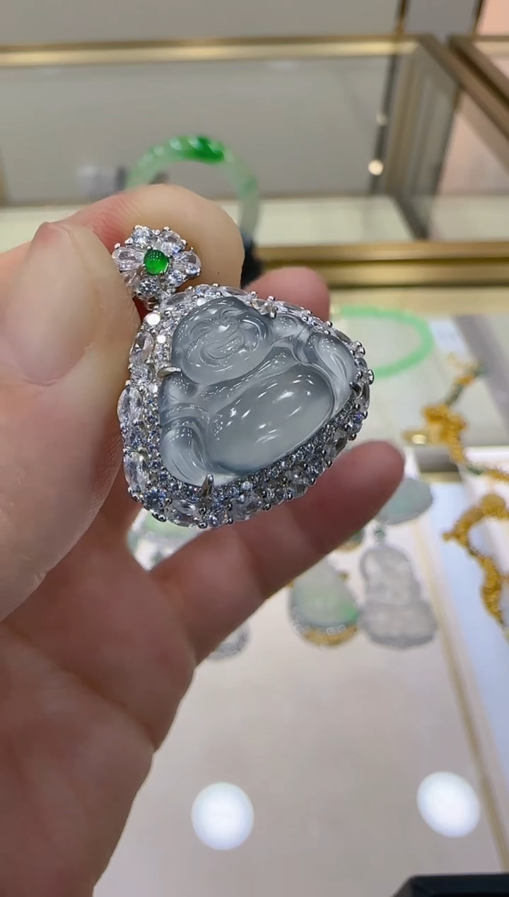 【闪购商品】翡翠吊坠(不含链)银S925镶嵌团购多样性发一件