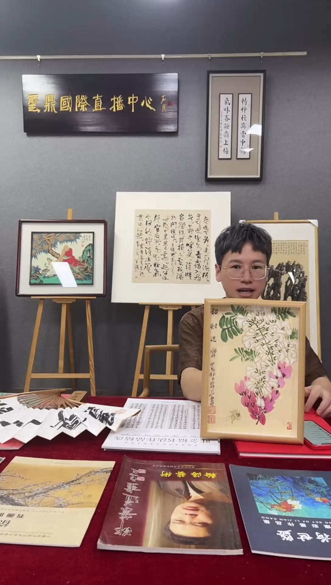 国画2号荆贵家老师花鸟小品镜框