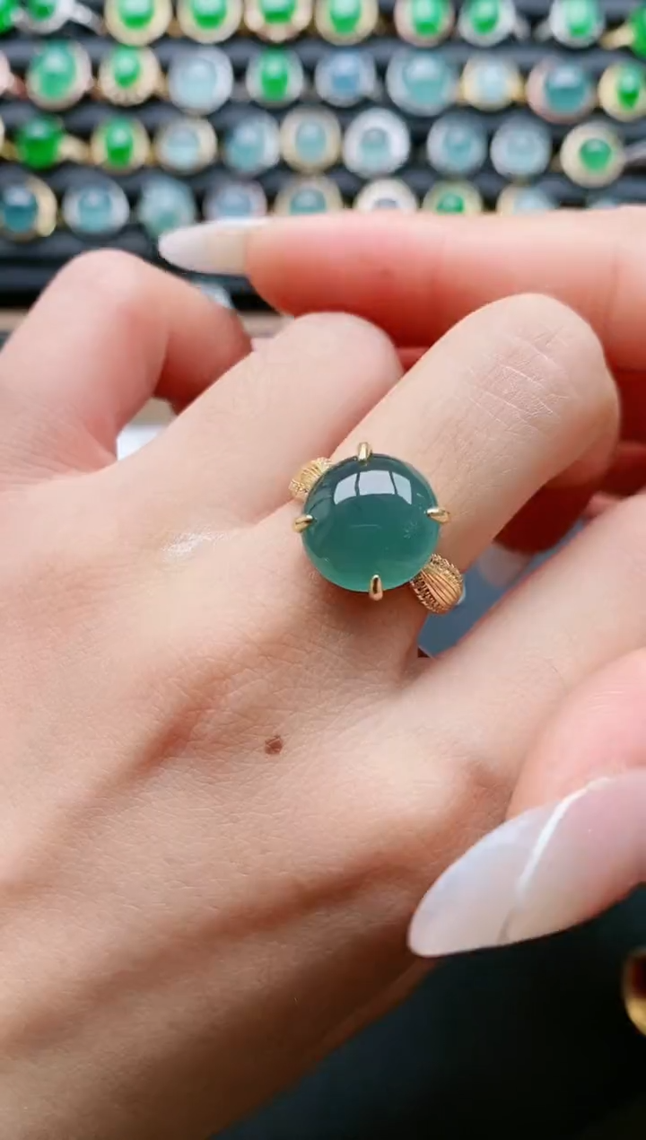【闪购商品】翡翠戒指银S925镶嵌11111
