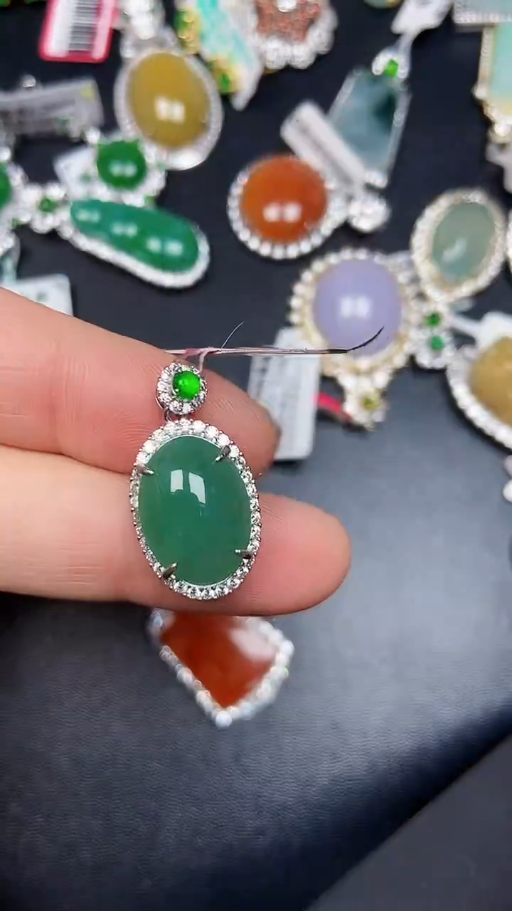 银S925镶嵌戒指翡翠1030