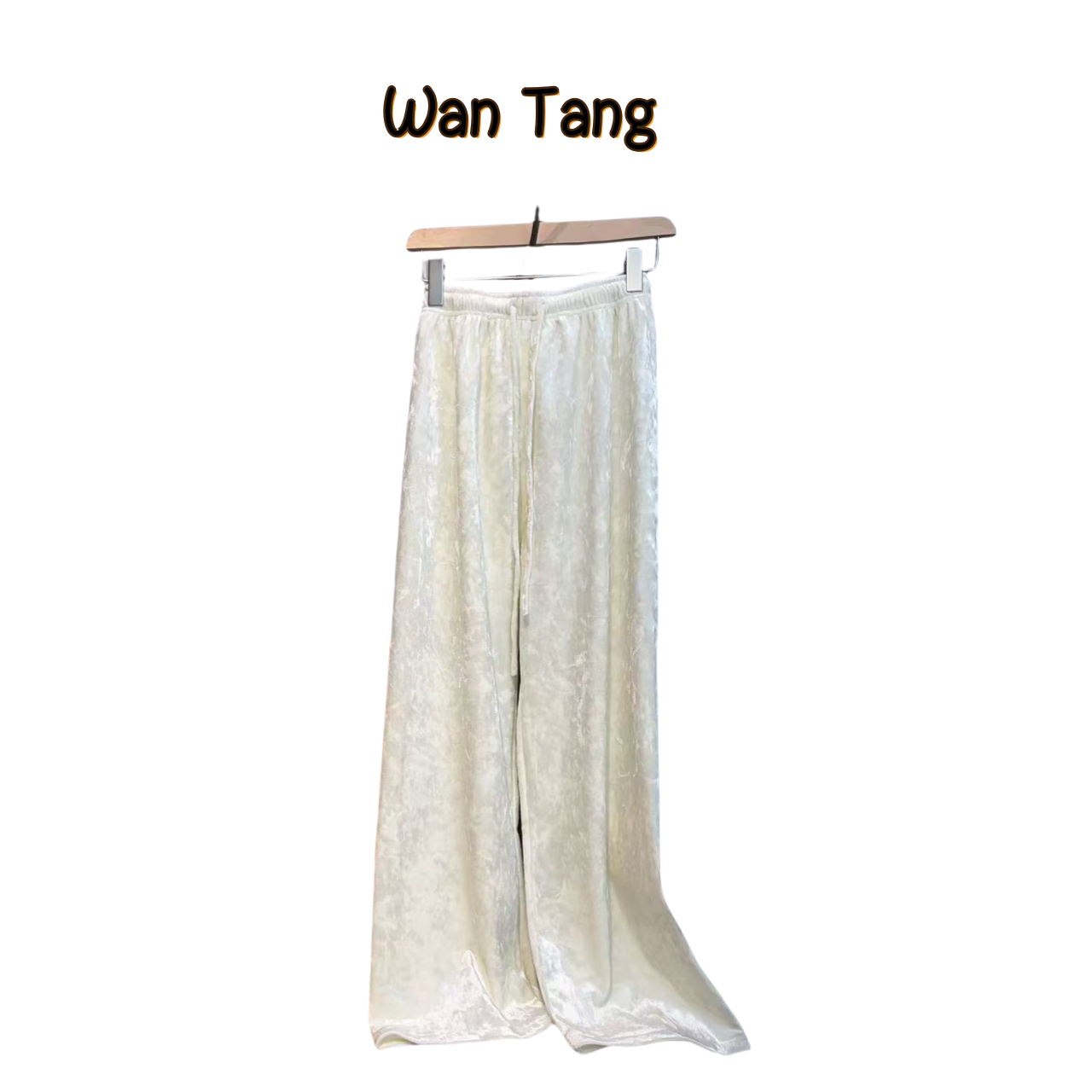 【夕米】新款潮流时尚百搭气质薄款拖地裤休闲直筒提花春夏宽松垂感