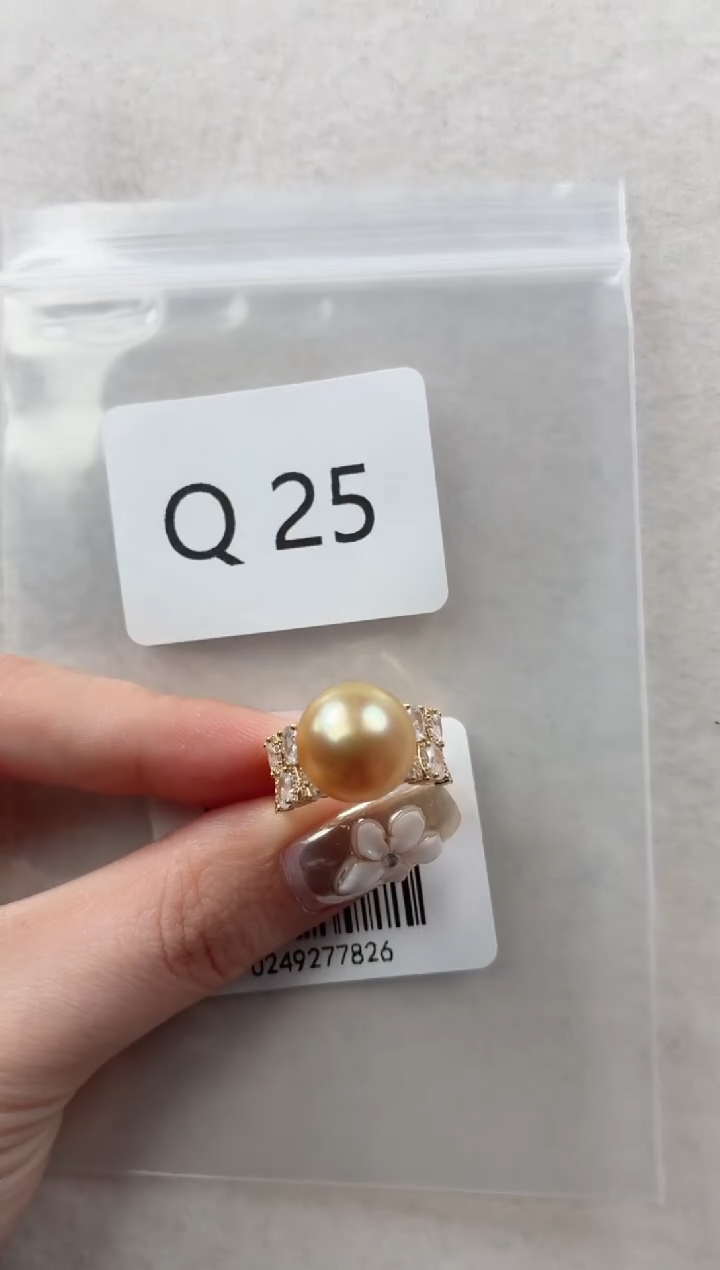 银S925镶嵌戒指海水珍珠Q25