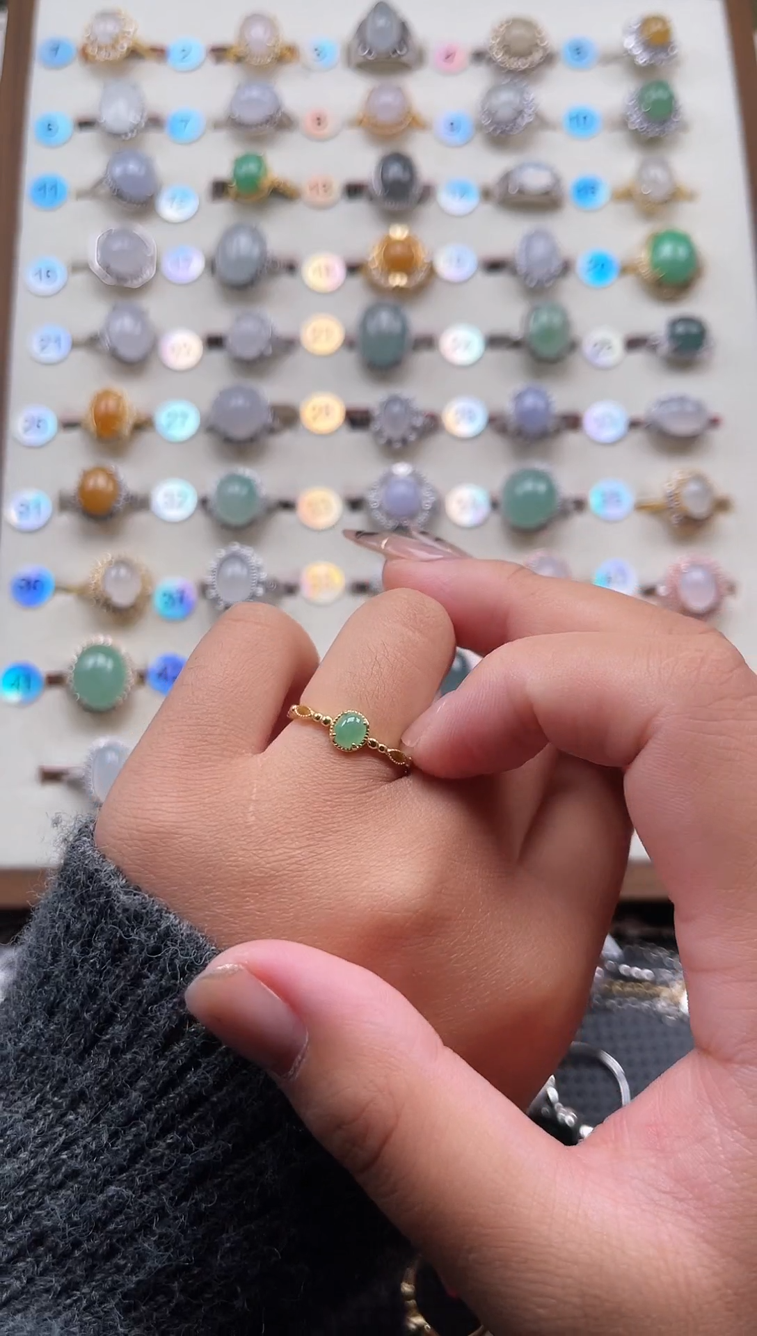 【闪购商品】翡翠戒指银S925镶嵌天然A货翡翠戒指