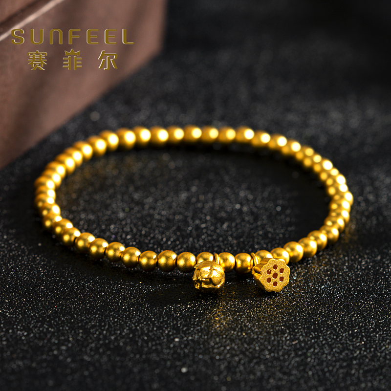 【子楚专属】赛菲尔万足®古法传世金两世欢黄金手串SSCA00095-1