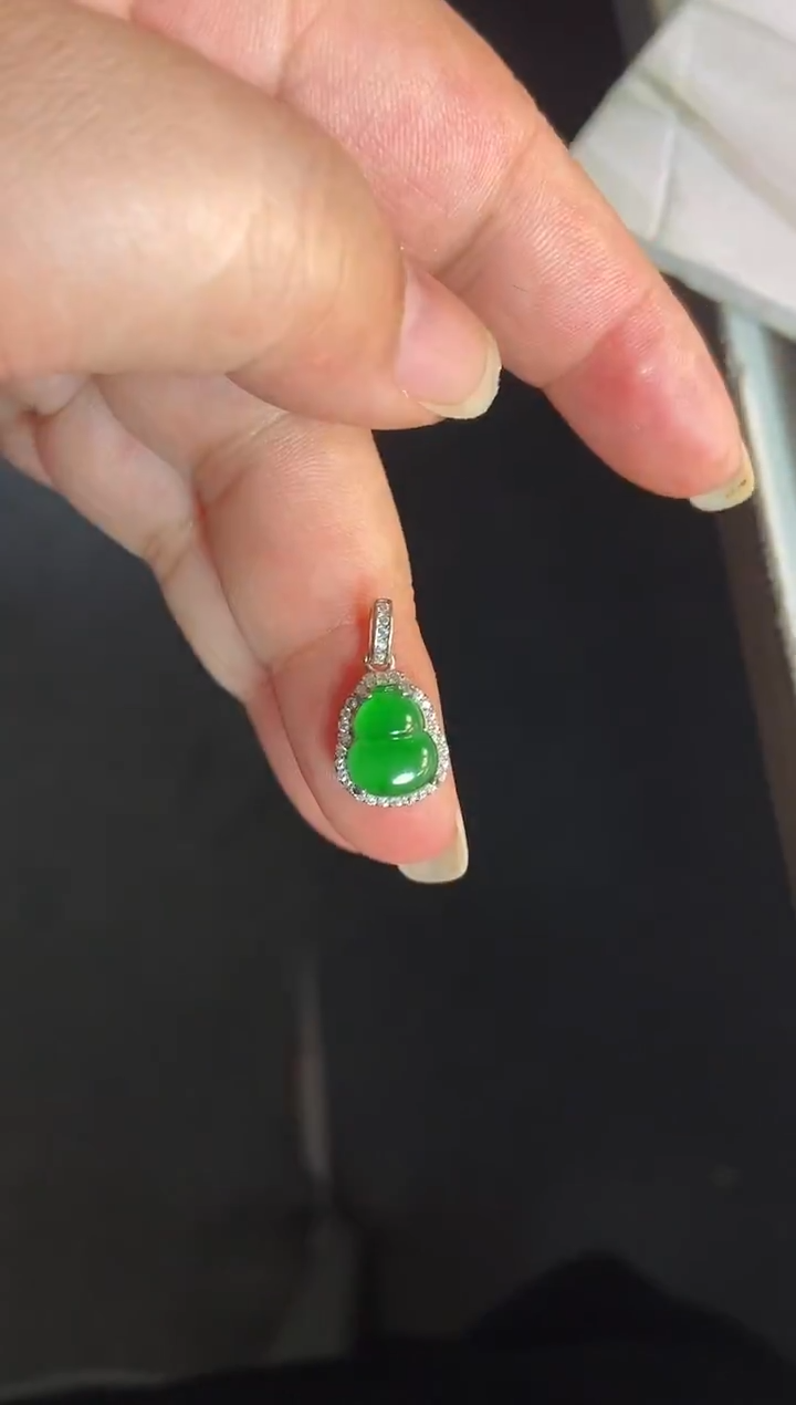 吊坠(不含链)银S925镶嵌翡翠1