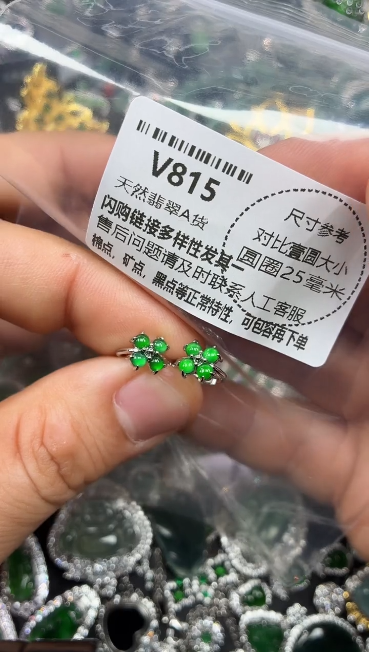 颈饰未镶嵌翡翠V815耳扣