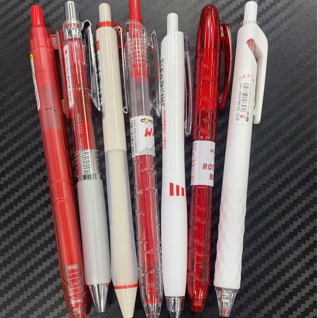 发红笔组合，到手7支红墨。掉封蜡不售后
