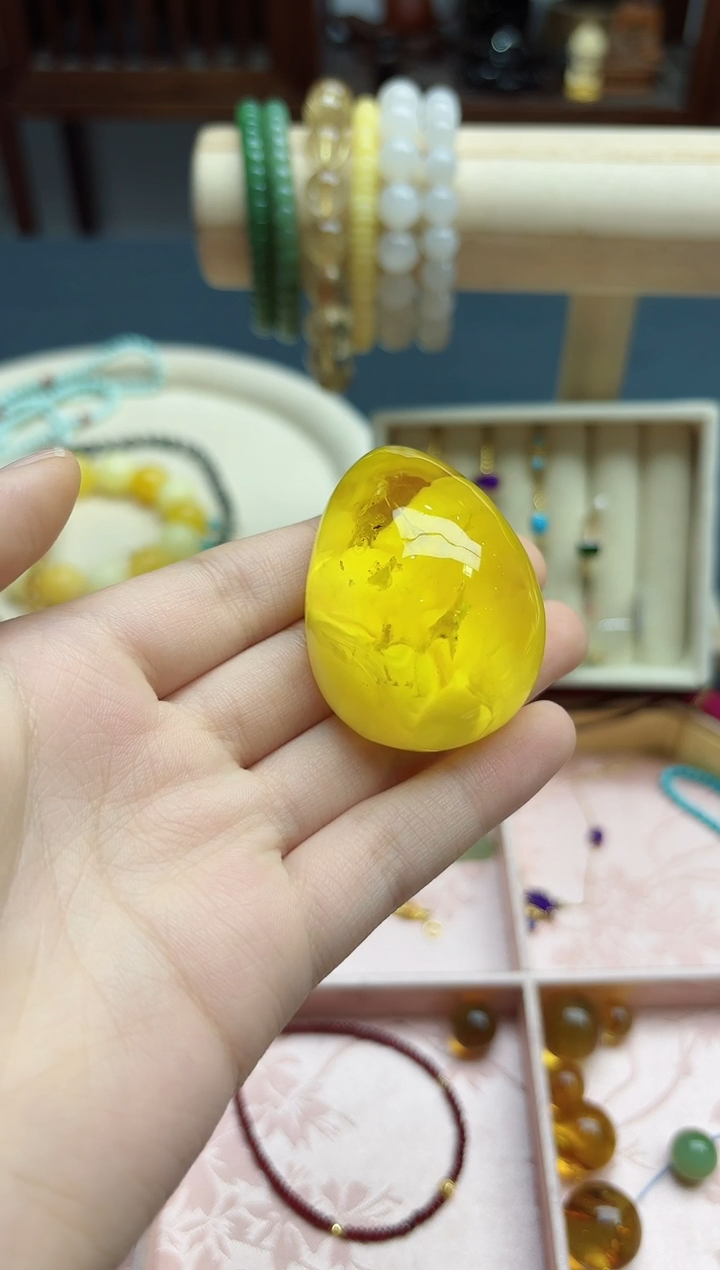 【闪购商品】琥珀裸石未镶嵌虫珀裸石摆件*1 YN