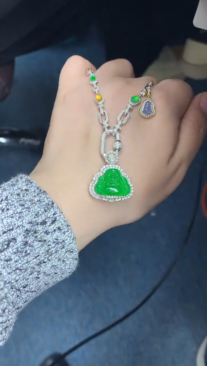 【闪购商品】翡翠颈饰18K金镶嵌593-分2单总价52800