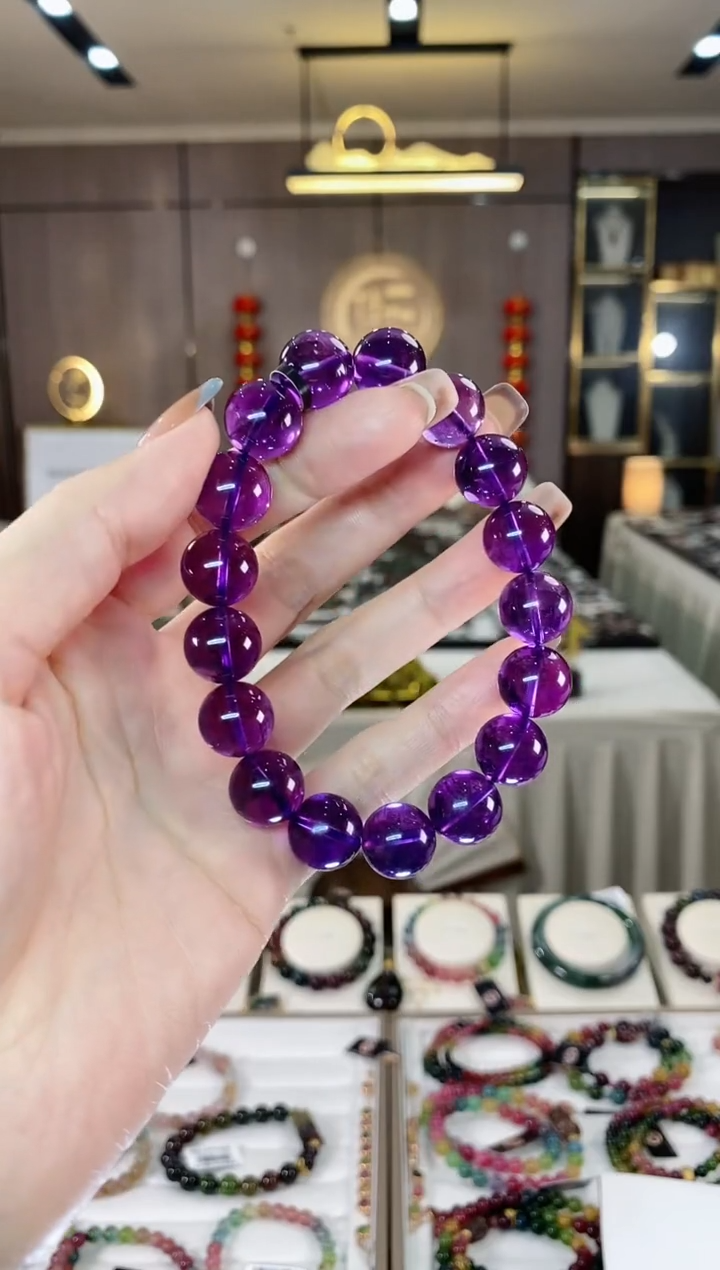 【闪购商品】水晶单圈手串12mm+未镶嵌一物一证dan