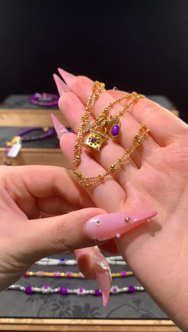 苏纪石（舒俱来）银S925镶嵌.项链