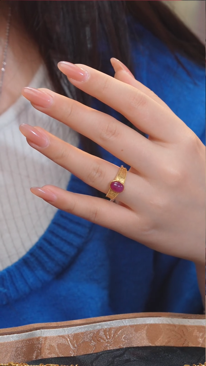 【闪购商品】红宝石戒指18K金镶嵌（2.12ct）无烧@@U7013