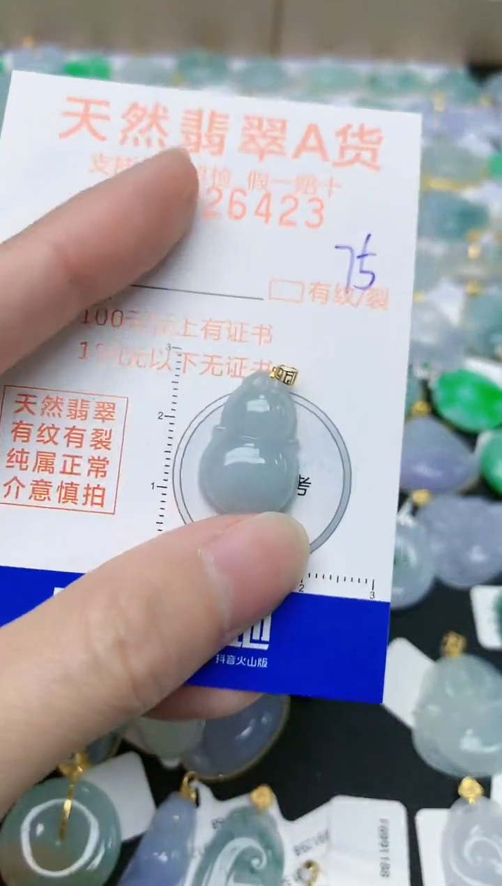 【闪购商品】翡翠颈饰18K金镶嵌75天然翡翠A货 