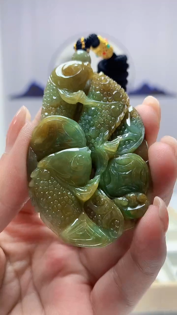 【闪购商品】定制翡翠未镶嵌5028ms-毛货挂件92