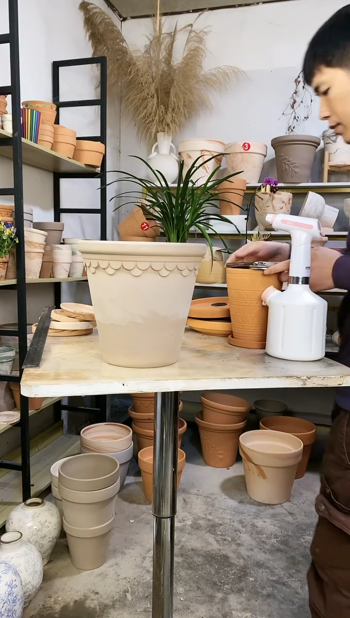 【闪购商品】红陶瑕疵无售后25*23灰陶巴洛克 2盆无托