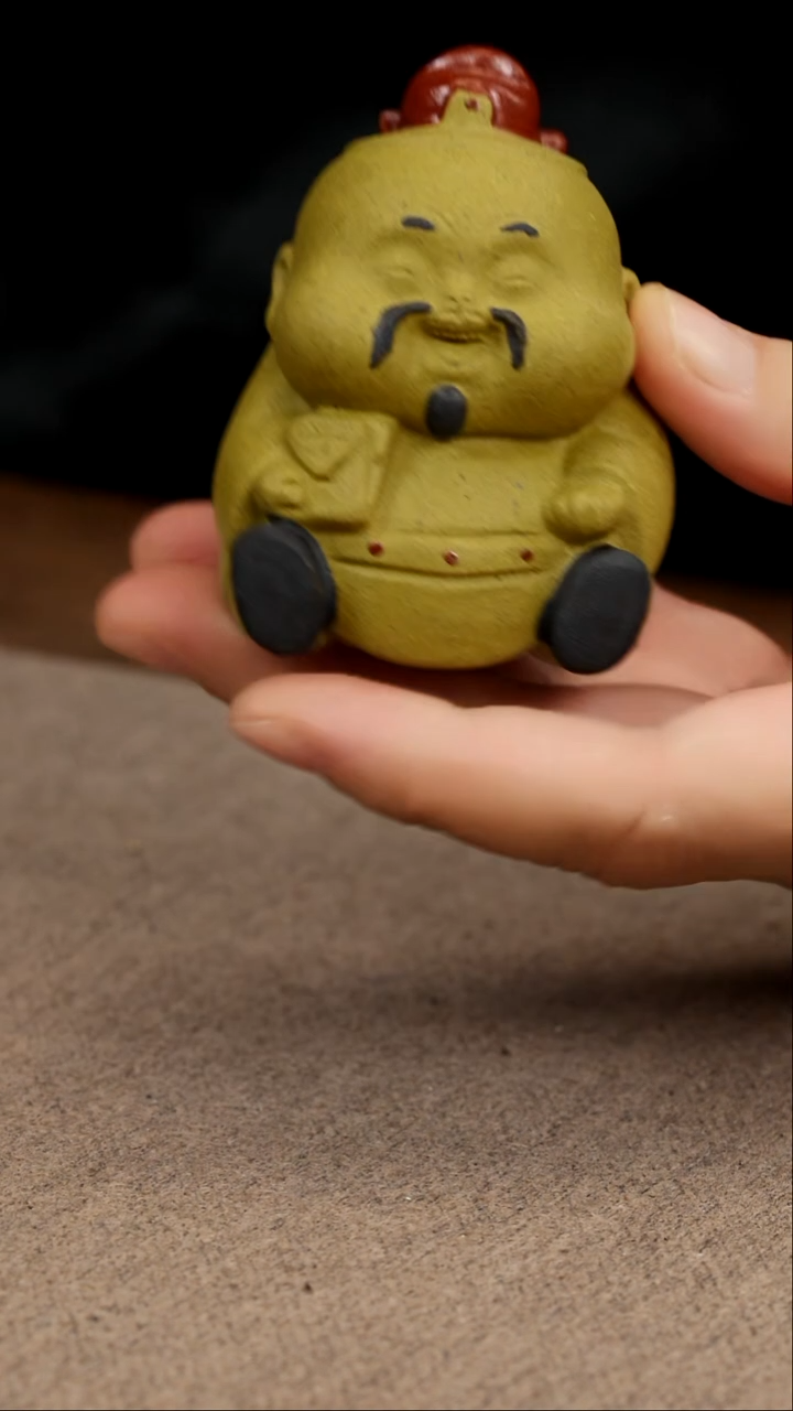 茶壶紫砂微笑摆件