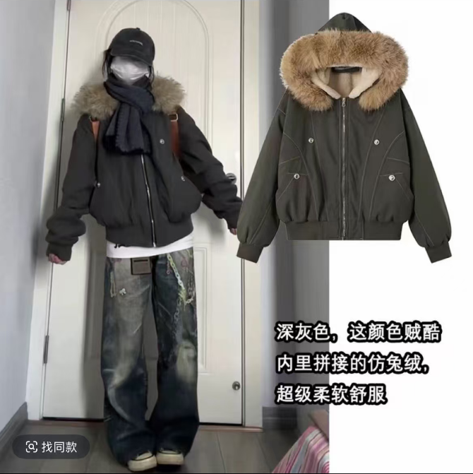 爆款加绒棉服女2025冬季新款棉袄派克服厚外套韩版潮宽松学生棉衣