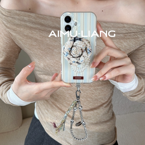 AIMU原创清寂蓝条纹适用苹果iPhone17/16promax手机壳磁吸151413