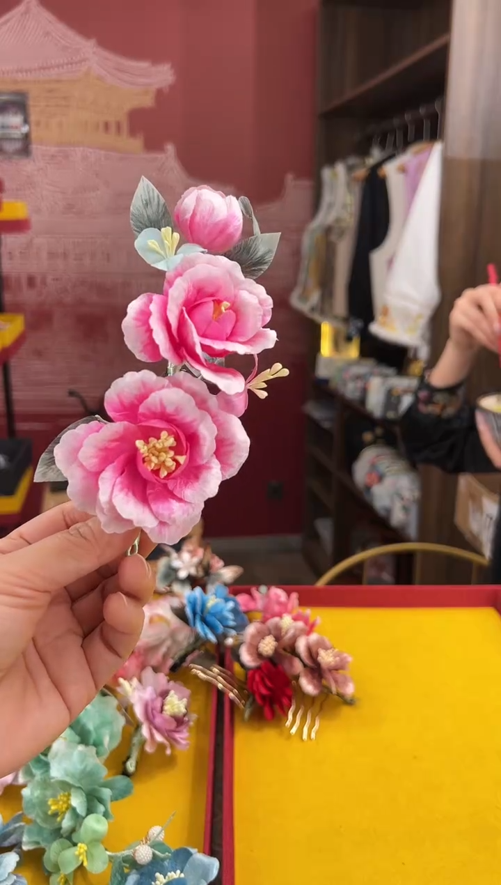 【闪购商品】刺绣非遗绒花（发饰）