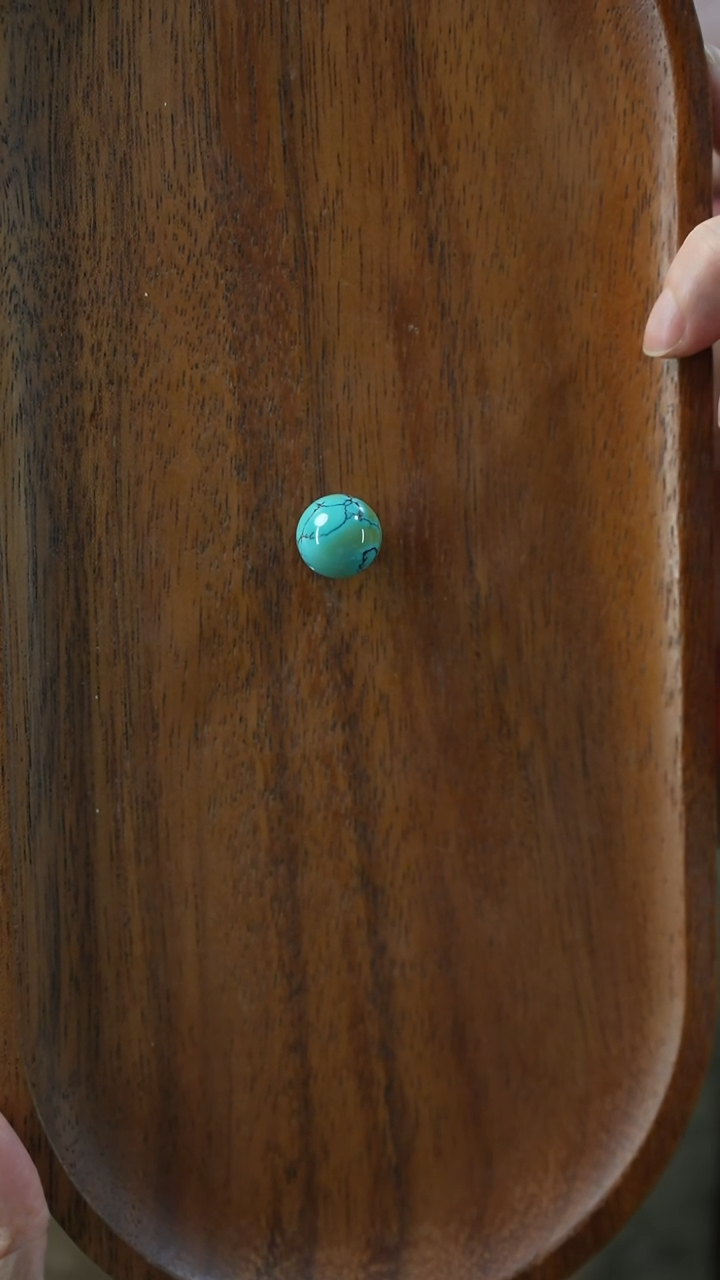 未镶嵌绿松石圆珠背*湖北原矿绿松石YXH-014