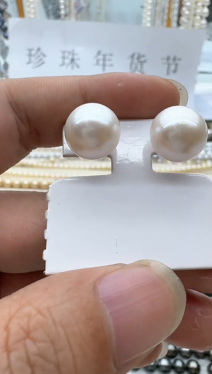 【闪购商品】淡水珍珠耳饰18K金镶嵌清货