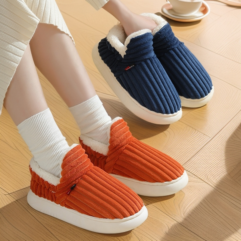 男女通用秋冬室内保暖加厚底全包跟高帮防水可外穿家居棉鞋