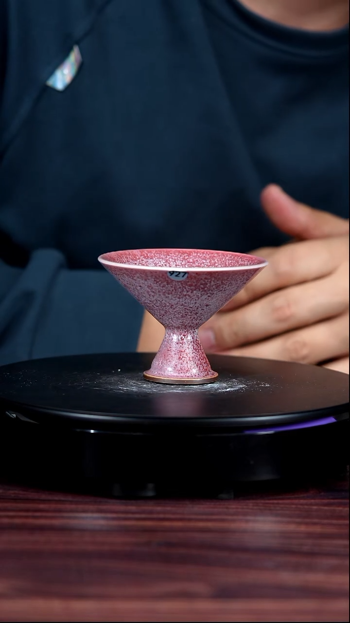 927#崔小宁一级品原矿钧瓷高足斗笠杯