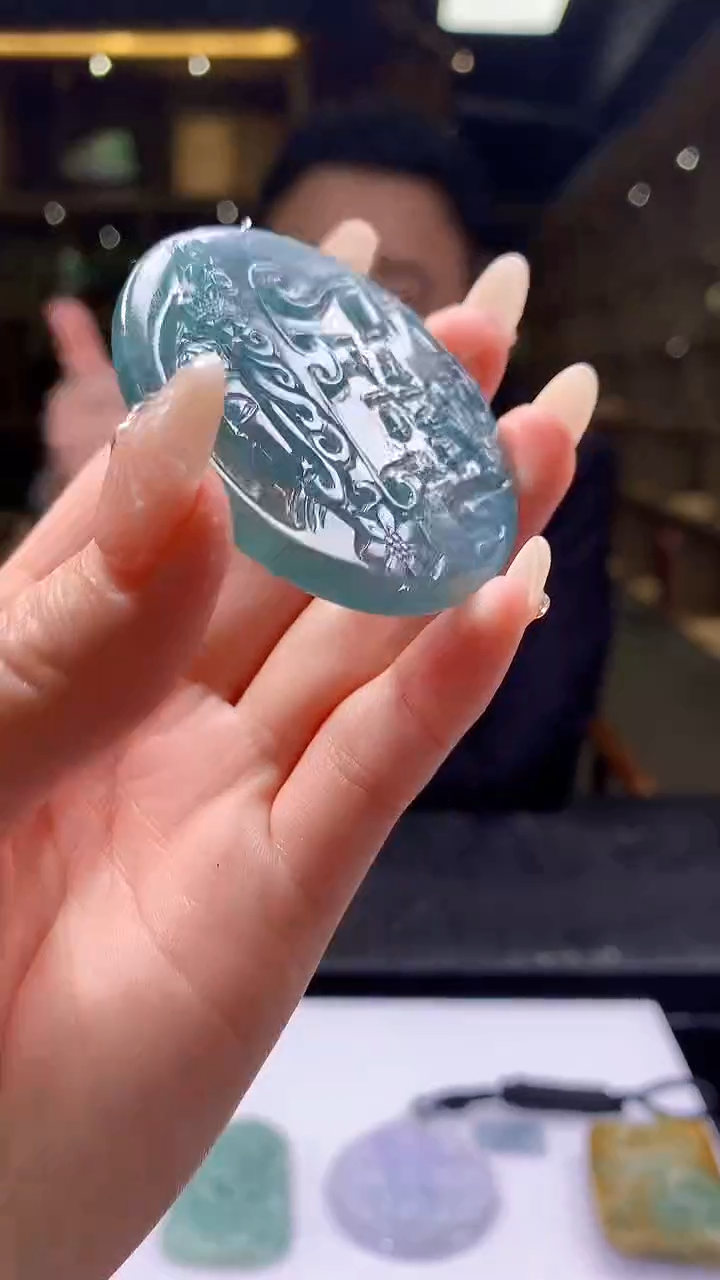 【闪购商品】定制翡翠未镶嵌8054jj-毛货挂件68