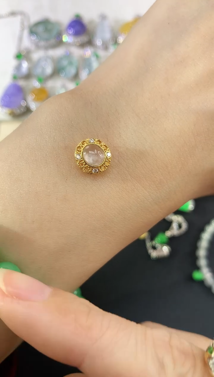 吊坠(不含链)18K金镶嵌翡翠12|1980