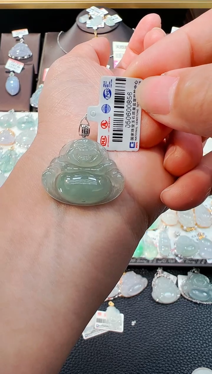 【闪购商品】翡翠吊坠(不含链)18K金镶嵌佛公吊坠856