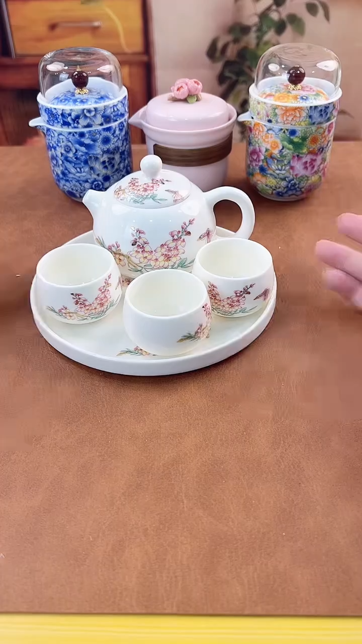 【闪购商品】陶瓷茶具茶杯水杯周边蝶恋花1-3带圆