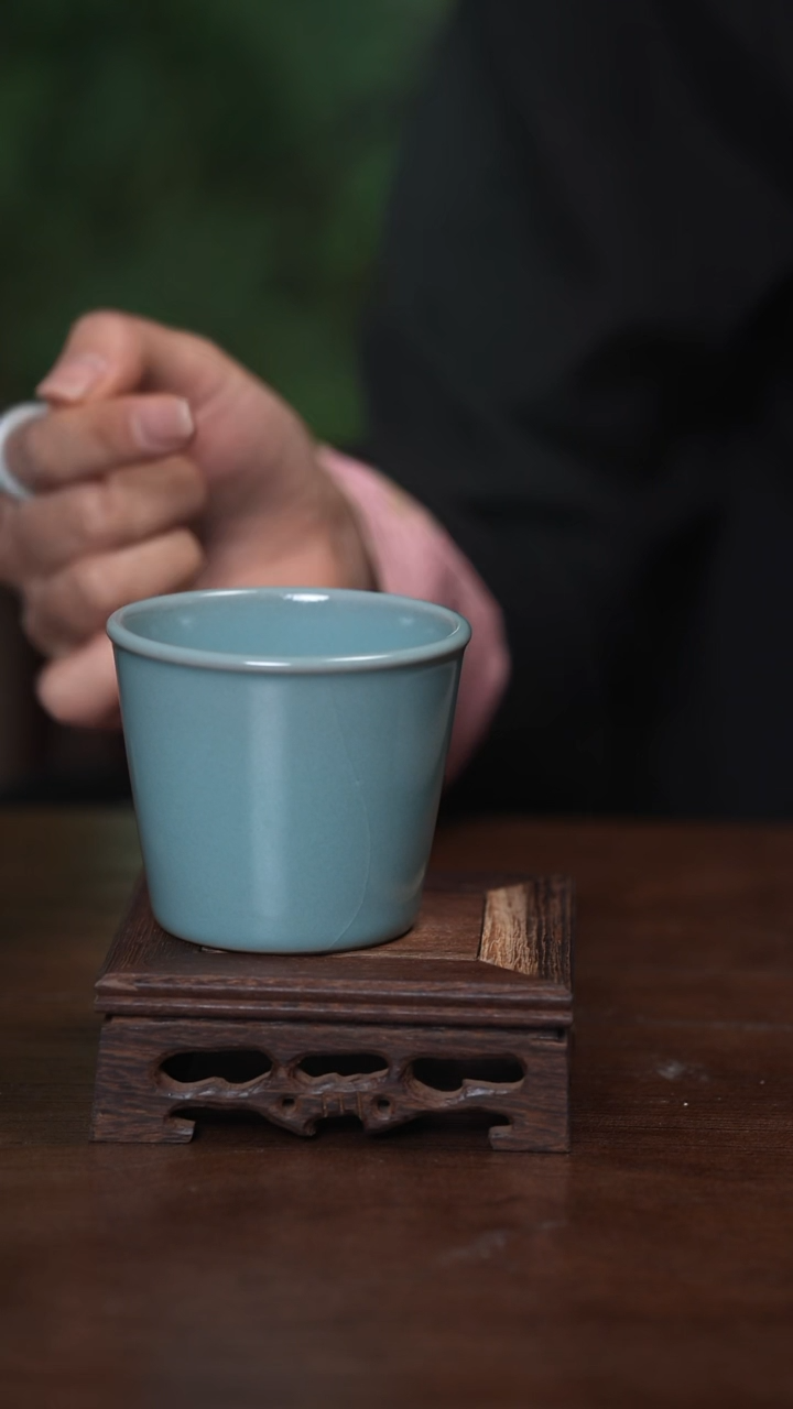 【闪购商品】清凉寺原产地仿古釉手工汝瓷敦敦杯