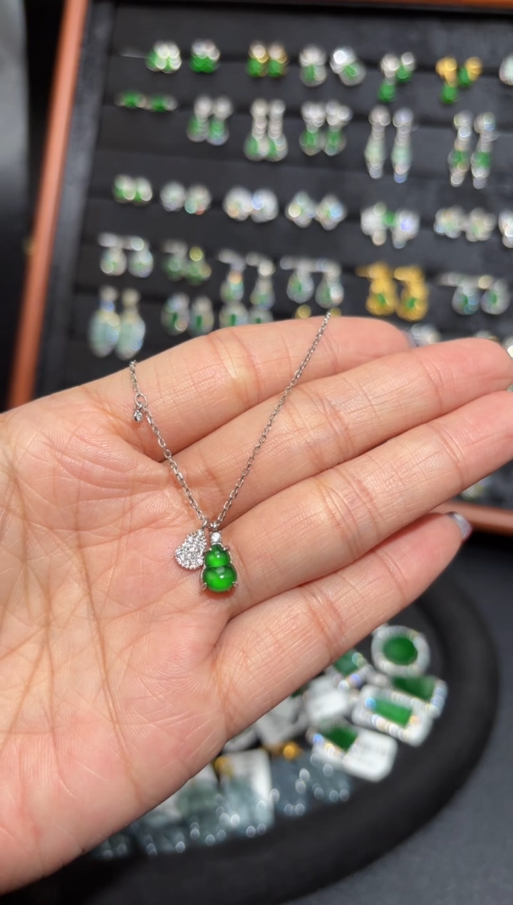 【闪购商品】翡翠颈饰银S925镶嵌蛋面/支持复检/一件