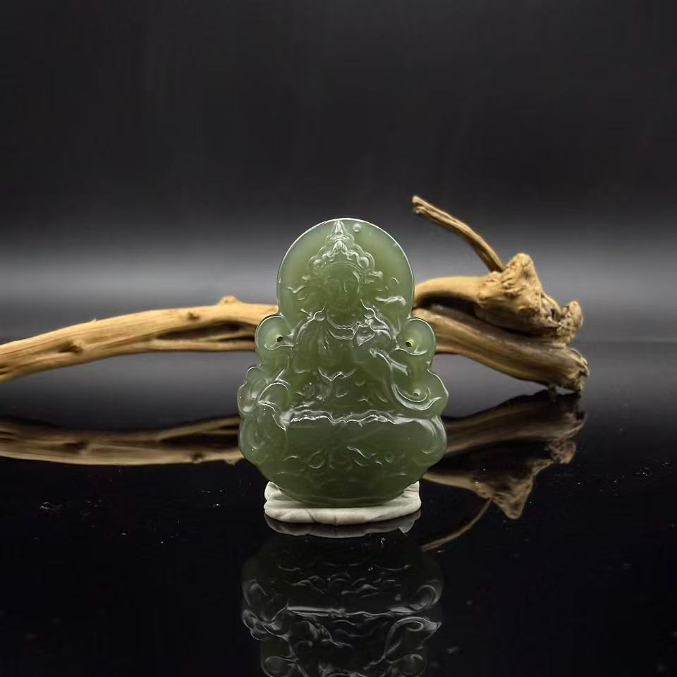  和田玉度母吊坠1223