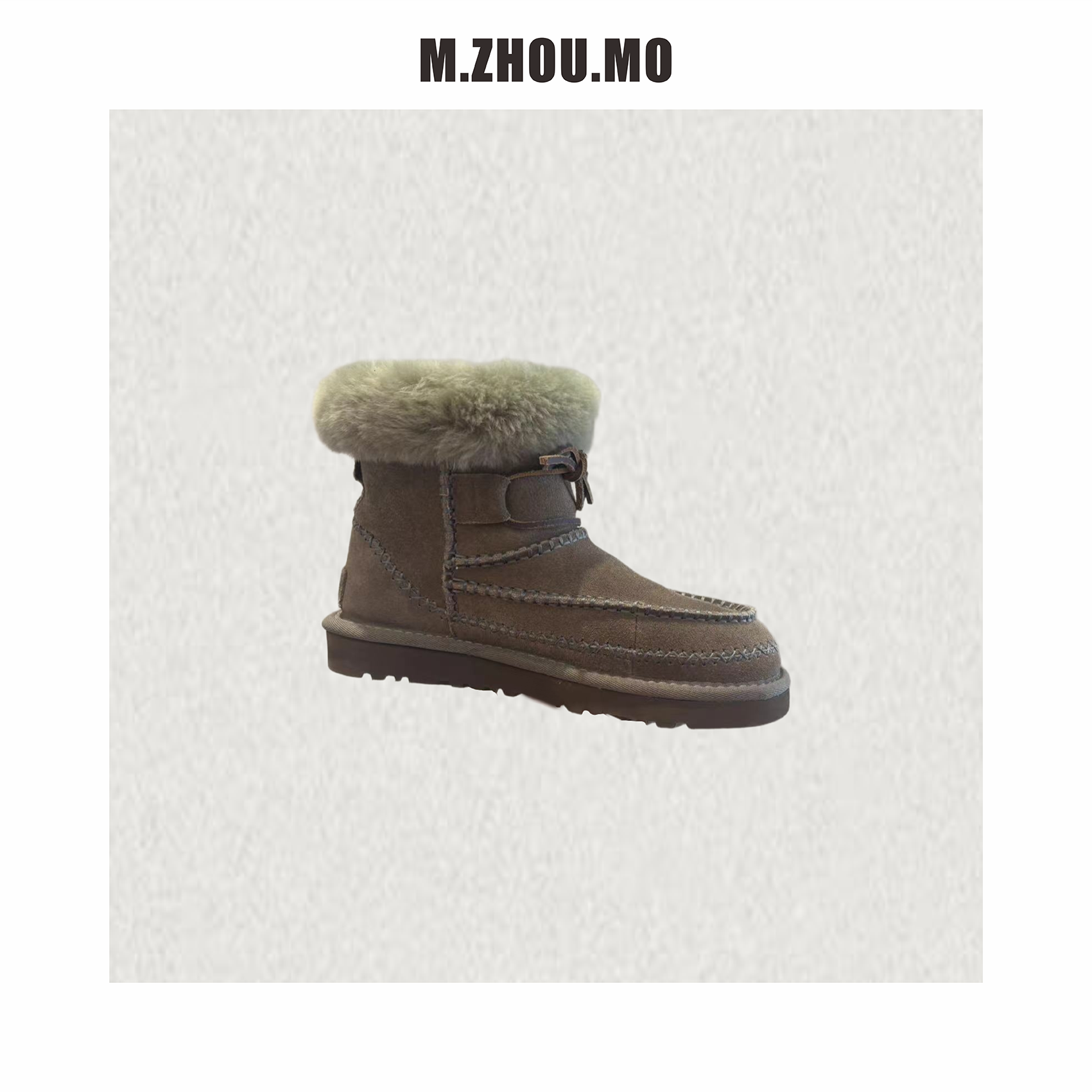 M.ZHOU.MO 【 缝线卡其雪地靴】 简约新款冬季保暖雪地靴