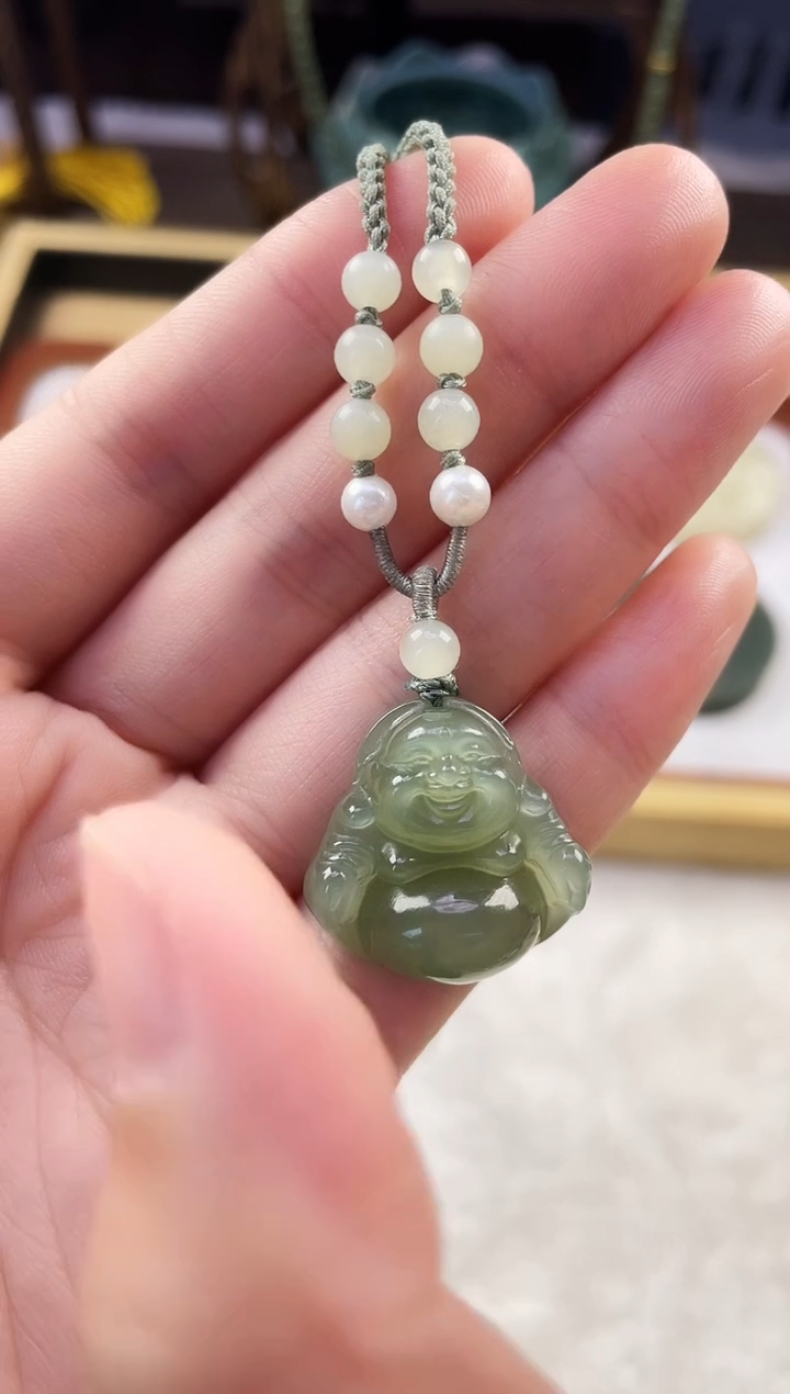 颈饰未镶嵌和田玉25mm佛公