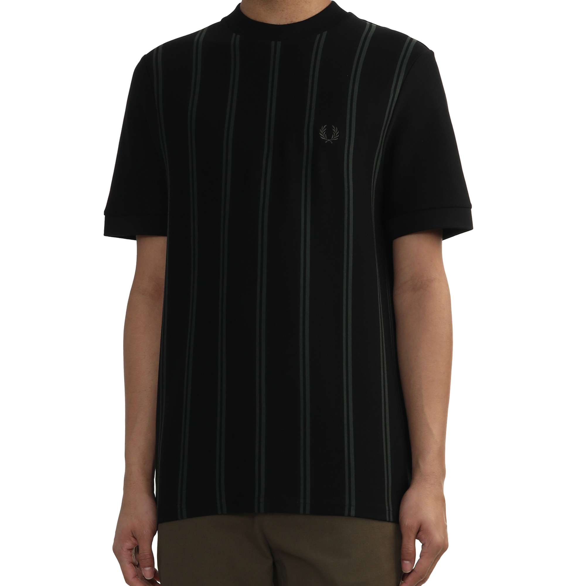 FRED PERRY 25年新品欧若风 条纹薄款夏季男士撞色百搭T恤