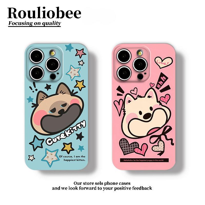 大嘴巴小狗小猫适用苹果16/15手机壳菲林华为p70oppo小米15vivo套