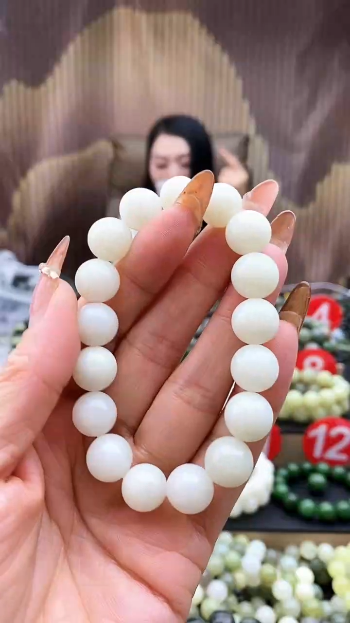 未镶嵌手串和田玉俄白12