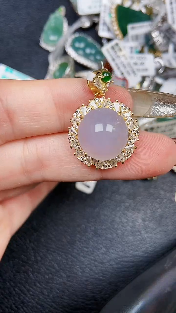 颈饰银S925镶嵌翡翠1749