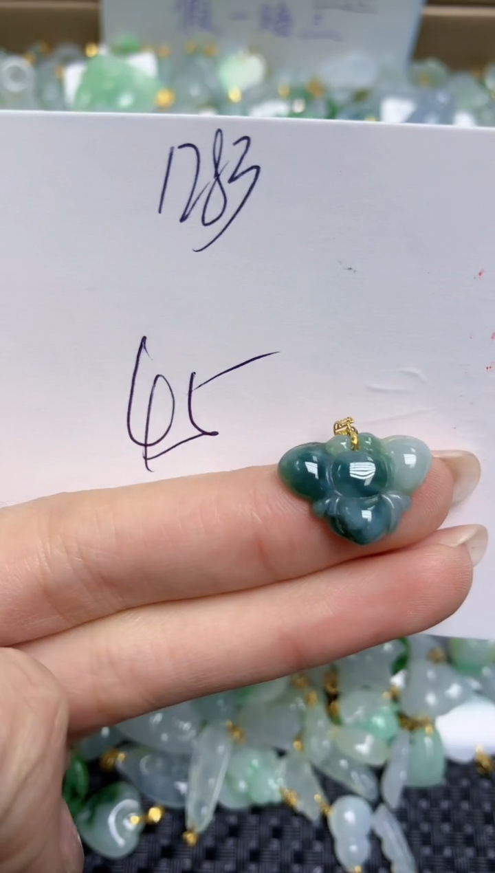 【闪购商品】翡翠颈饰18K金镶嵌天然缅甸A货翡翠