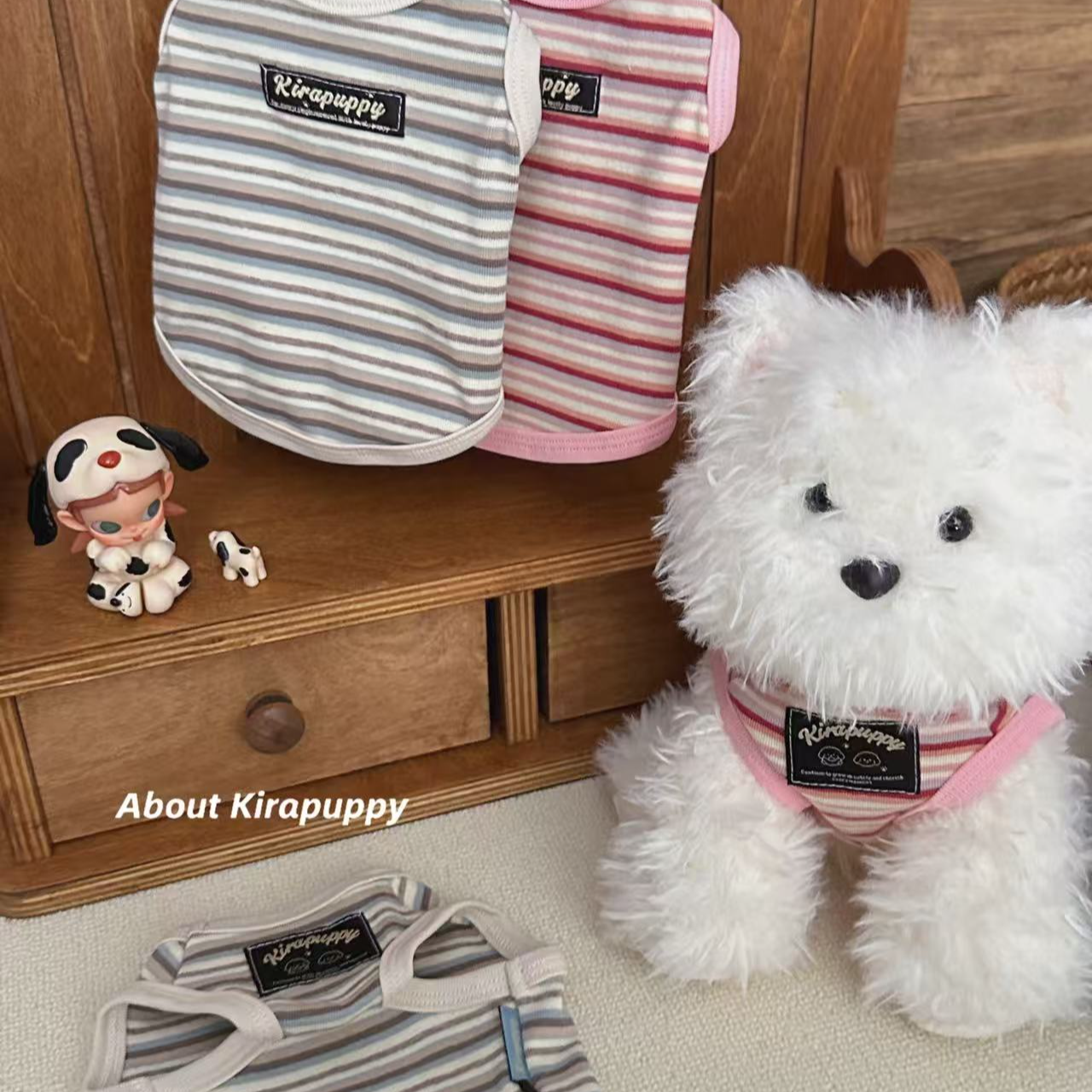 About Kirapuppy可爱软软针织条纹宠物四季春秋背心