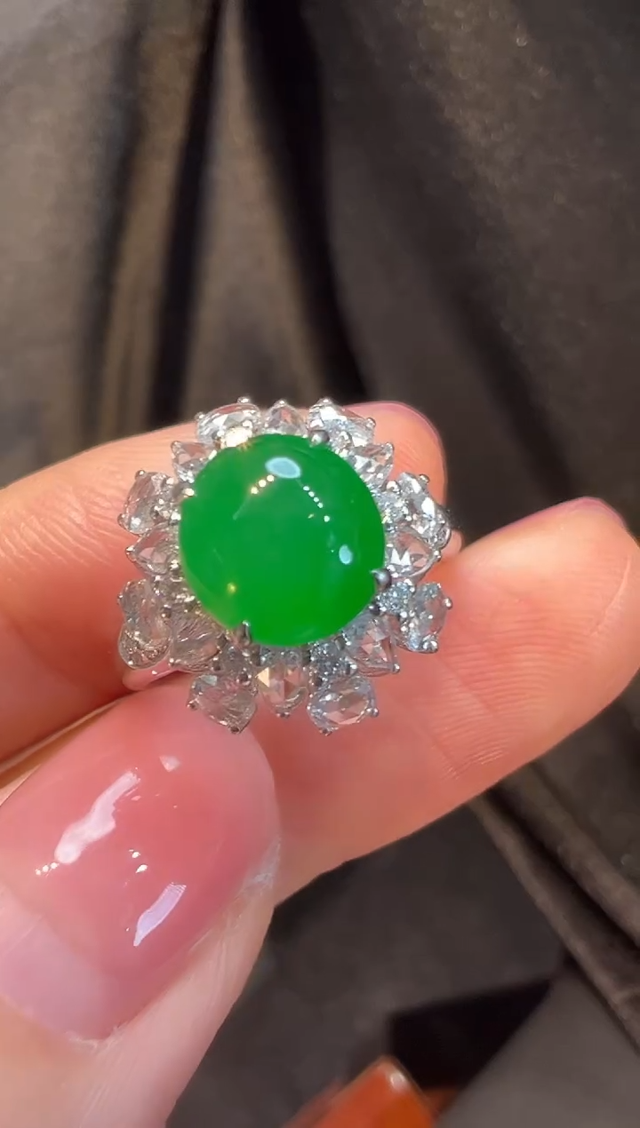 18K金镶嵌戒指翡翠L6